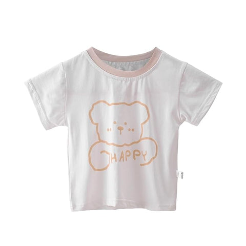 Kids Happy Bear T-Shirt & Dungaree Set