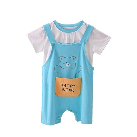 Kids Happy Bear T-Shirt & Dungaree Set