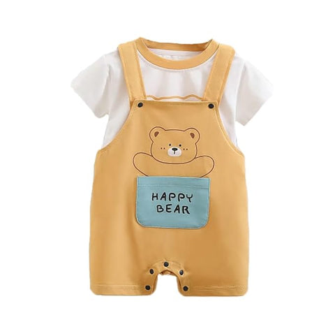 Kids Happy Bear T-Shirt & Dungaree Set