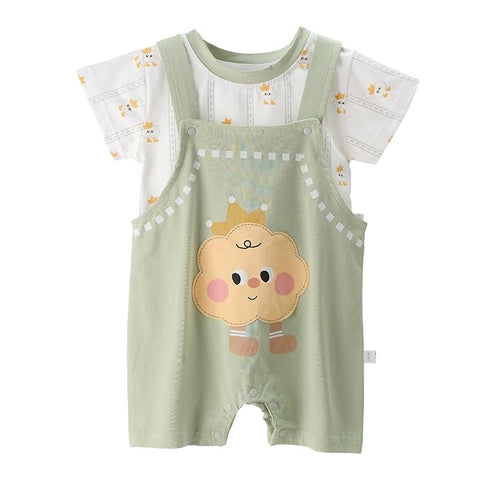 Kids Happy Cloud T-Shirt & Dungaree Set