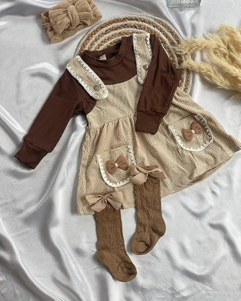 Girl's Lace Trim Pinafore Dress