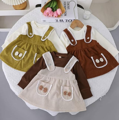 Girl's Lace Trim Pinafore Dress
