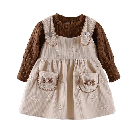 Girl's Lace Trim Pinafore Dress