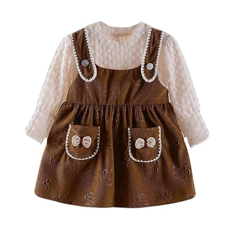 Girl's Lace Trim Pinafore Dress