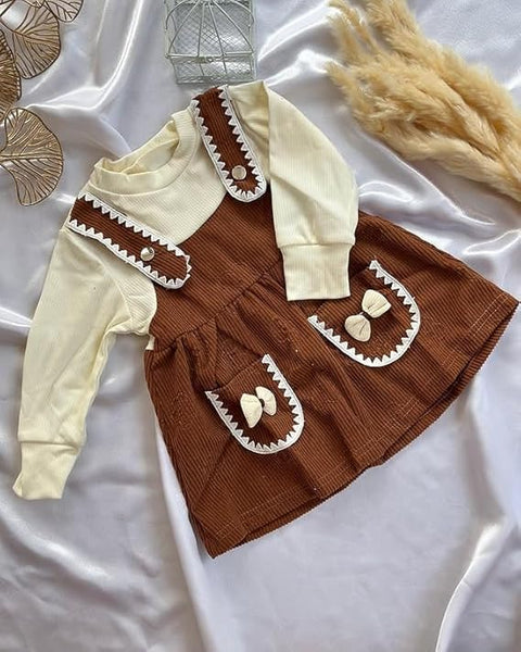 Girl's Lace Trim Pinafore Dress