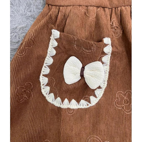 Girl's Lace Trim Pinafore Dress