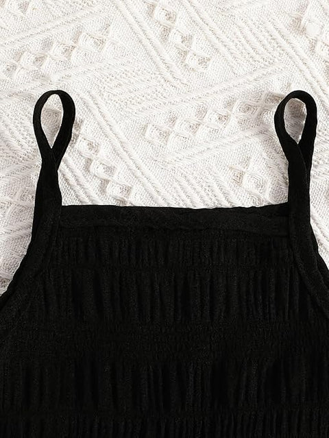 Girls Cotton Knit 2 Piece Butterfly Print Spaghetti Strap Dress with Matching Shrug Top