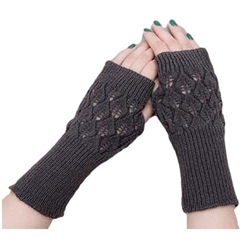 Women Cute Knitted Woollen Warm Comfortable Fingerless Gloves