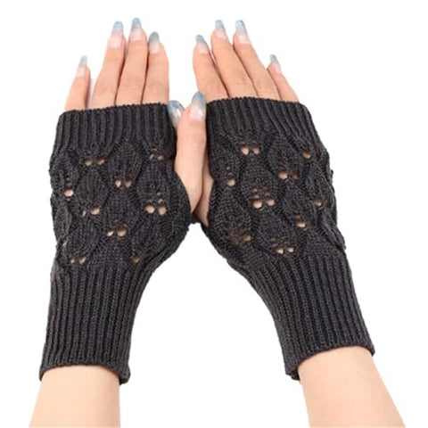 Women Cute Knitted Woollen Warm Comfortable Fingerless Gloves