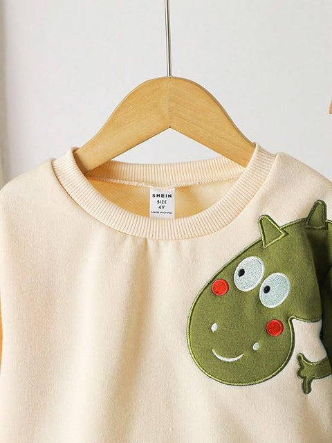 Kids Fleece Lined Winter Sweatshirt, Joggers & Muffler Set
