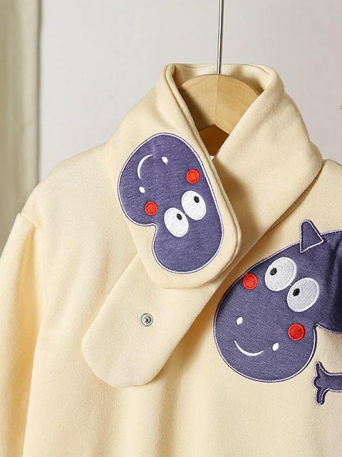 Kids Fleece Lined Winter Sweatshirt, Joggers & Muffler Set