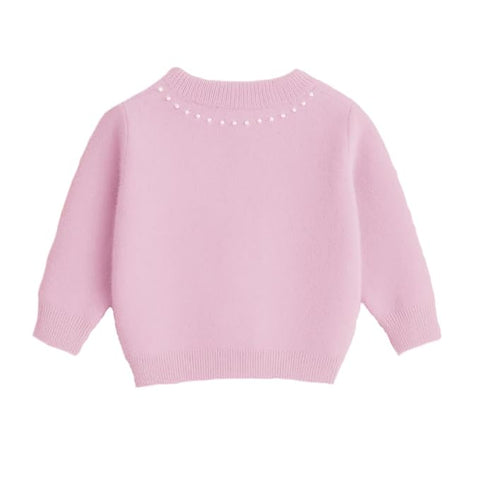 Girls Soft Knit Winter Cardigan Sweater with Pearl Buttons