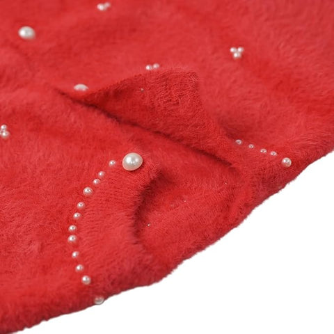 Girls Soft Knit Winter Cardigan Sweater with Pearl Buttons
