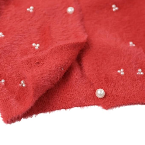 Girls Soft Knit Winter Cardigan Sweater with Pearl Buttons