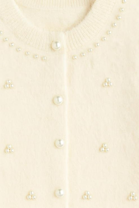 Girls Soft Knit Winter Cardigan Sweater with Pearl Buttons
