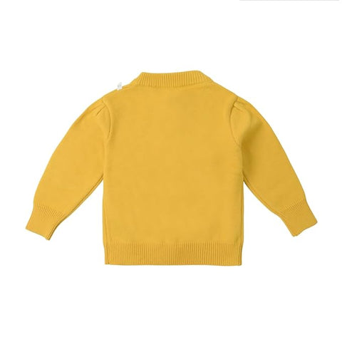 Girls Winter Warm Wool Flower Embroidery Cardigan Sweater