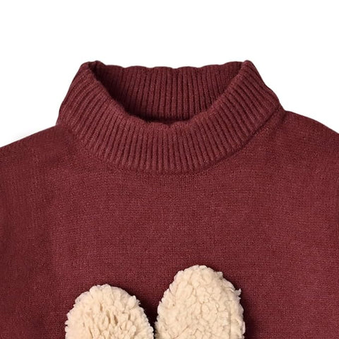 Kids Cute Bunny Soft Knit Winter Woolen Sweater Pullover