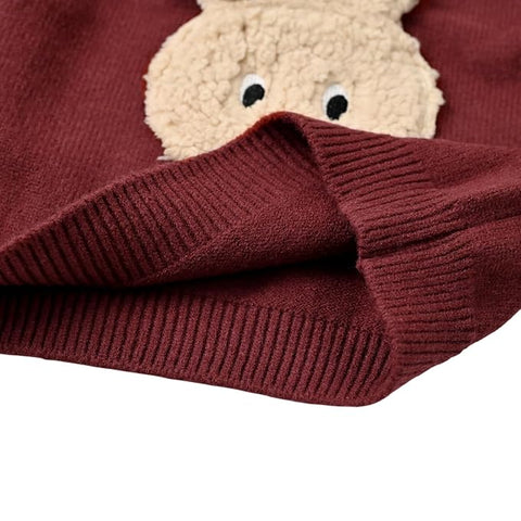 Kids Cute Bunny Soft Knit Winter Woolen Sweater Pullover