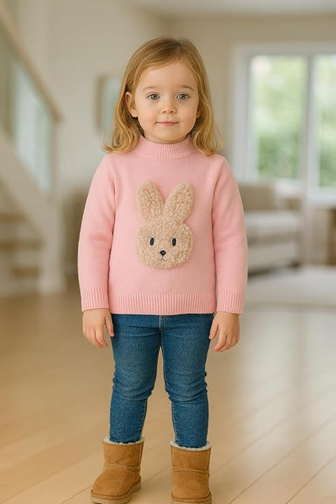 Kids Cute Bunny Soft Knit Winter Woolen Sweater Pullover