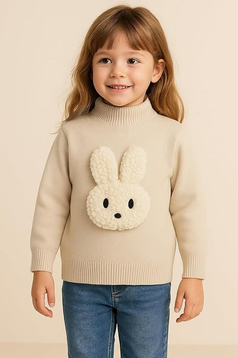 Kids Cute Bunny Soft Knit Winter Woolen Sweater Pullover