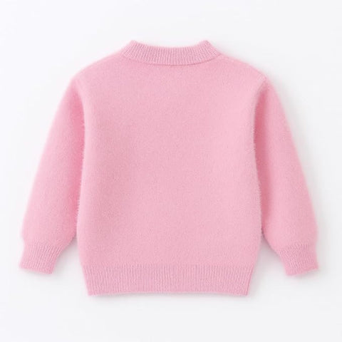 Girls Flower Basket Woolen Warm Party Kids Sweater Pullover