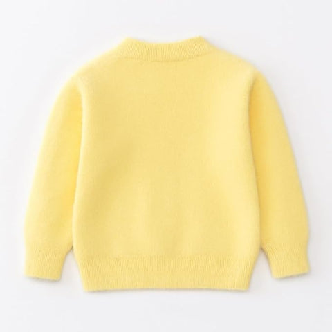 Girls Flower Basket Woolen Warm Party Kids Sweater Pullover