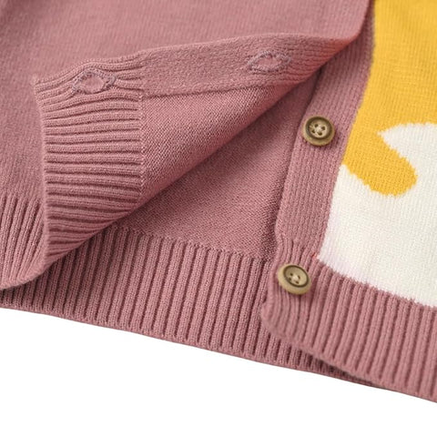 Kids Warm Wool Winter Front Open Dinosaur Cardigan Sweater