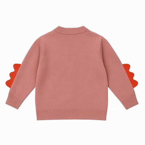 Kids Warm Wool Winter Front Open Dinosaur Cardigan Sweater