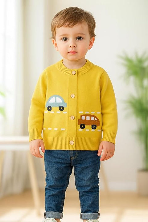 Knitted Car Cardigan Sweater for Infant Toddler Baby Boys n Girls