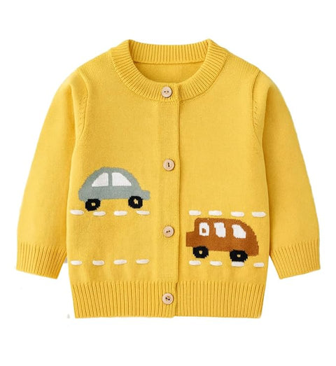 Knitted Car Cardigan Sweater for Infant Toddler Baby Boys n Girls