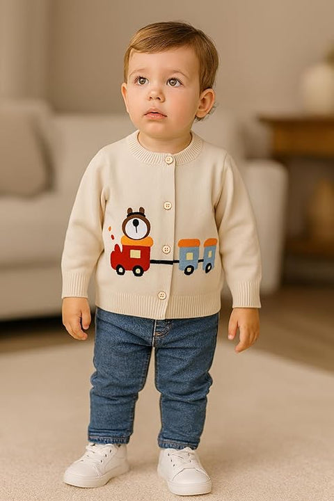 Knitted Car Cardigan Sweater for Infant Toddler Baby Boys n Girls