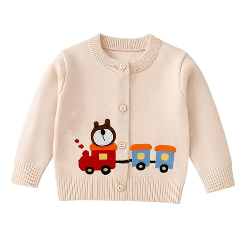 Knitted Car Cardigan Sweater for Infant Toddler Baby Boys n Girls