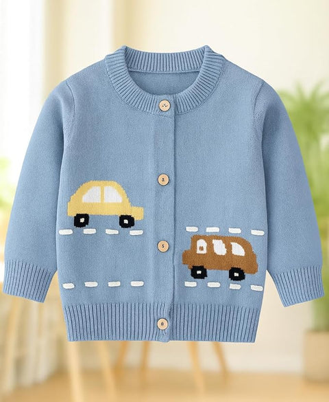 Knitted Car Cardigan Sweater for Infant Toddler Baby Boys n Girls