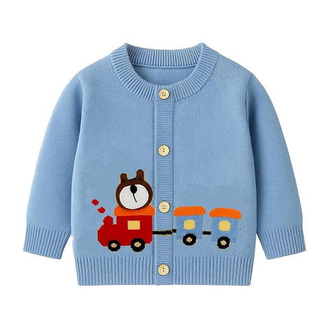 Knitted Car Cardigan Sweater for Infant Toddler Baby Boys n Girls