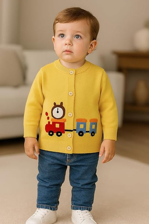 Knitted Car Cardigan Sweater for Infant Toddler Baby Boys n Girls