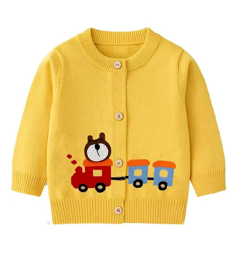 Knitted Car Cardigan Sweater for Infant Toddler Baby Boys n Girls