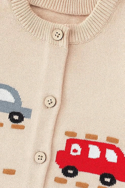Knitted Car Cardigan Sweater for Infant Toddler Baby Boys n Girls