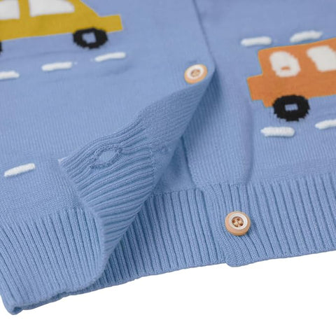 Knitted Car Cardigan Sweater for Infant Toddler Baby Boys n Girls