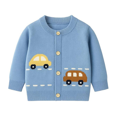 Knitted Car Cardigan Sweater for Infant Toddler Baby Boys n Girls
