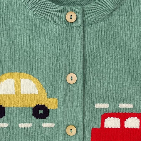 Knitted Car Cardigan Sweater for Infant Toddler Baby Boys n Girls