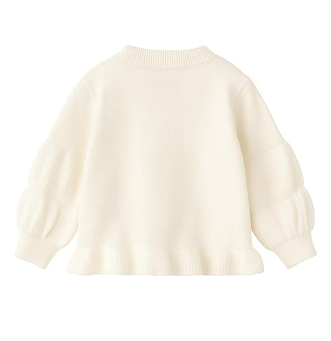Girls Knitted Winter Warm Party Sweater Top with Heart Pendant & Balloon Sleeve
