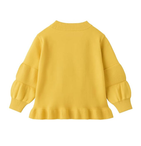 Girls Knitted Winter Warm Party Sweater Top with Heart Pendant & Balloon Sleeve