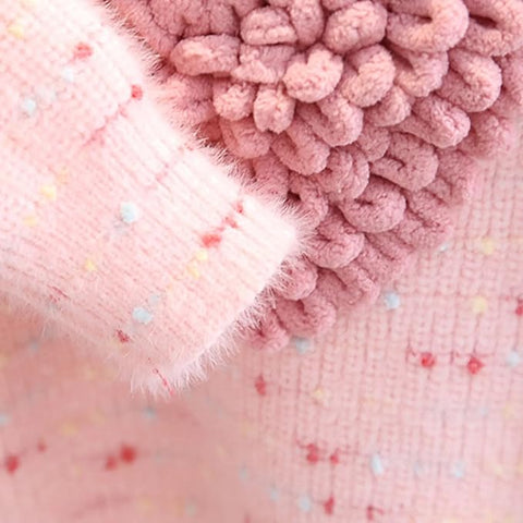 Girls Winter Woollen Knit 3D Heart Girl Party Sweater Pullover