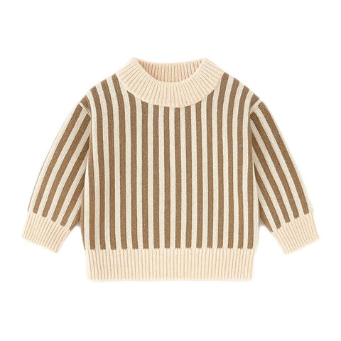 Kids Winter Warm Woollen Striped Knit Pullover Sweater