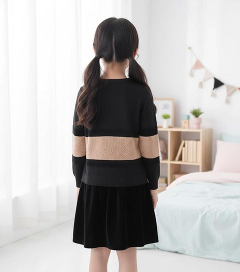 Full Sleeve Woolen Warm Dress for Infant Toddler Baby Girls