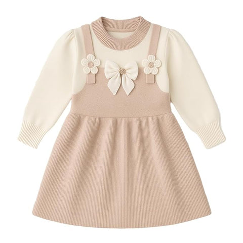 Girls Warm Winter Pinafore Woolen Dress Frock
