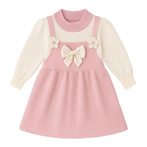 Girls Warm Winter Pinafore Woolen Dress Frock