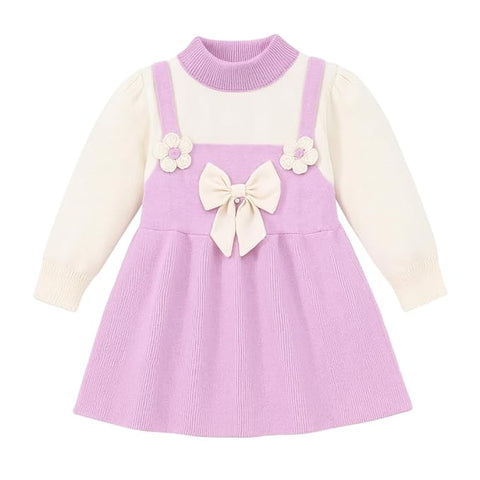Girls Warm Winter Pinafore Woolen Dress Frock