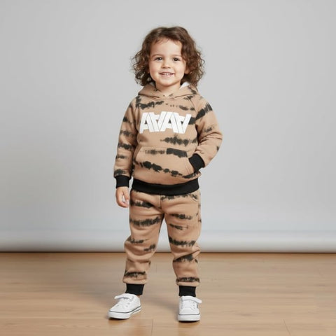 Kids Winter Fleece Set Warm Hoodie & Jogger Pant