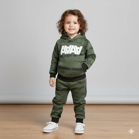 Kids Winter Fleece Set Warm Hoodie & Jogger Pant